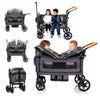 Wagon Stroller for 2 Kids & Cargo-Push-Pull Double Baby Wagon Lightweight Travel Folding Stroller for Toddler with 5-Point Harne