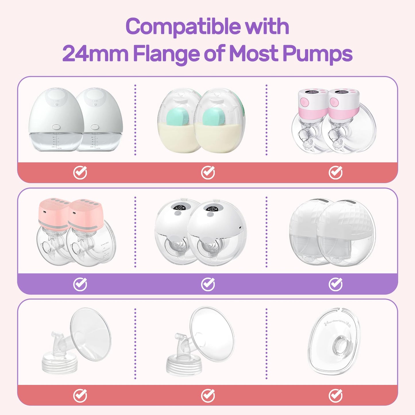 Nuliie 12Pcs Flange Inserts 17/19/21Mm For 24Mm Flange/Shield Of Most Pumps, Bpa Free Flange Sizing Kit, Compatible With Momcozy