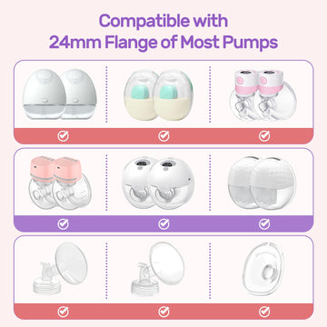 Nuliie 10Pcs 21Mm Flange Inserts Compatible With Spectra/Momcozy/Tsrete/Elvie/Bellababywillow/Nuliie Breast Pumps 24Mm Flanges/S