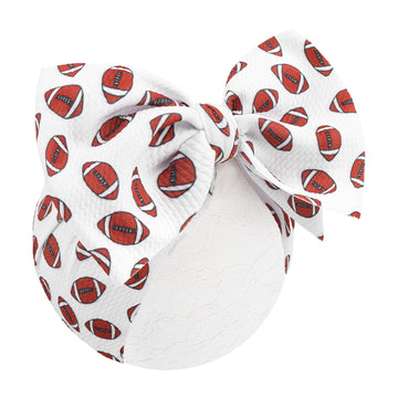 Yanjie Baby Girls Headbands Football Sports Printed Bow Wide Headbands Basketball Handmade Hairbands Game Day Sports Hair Access