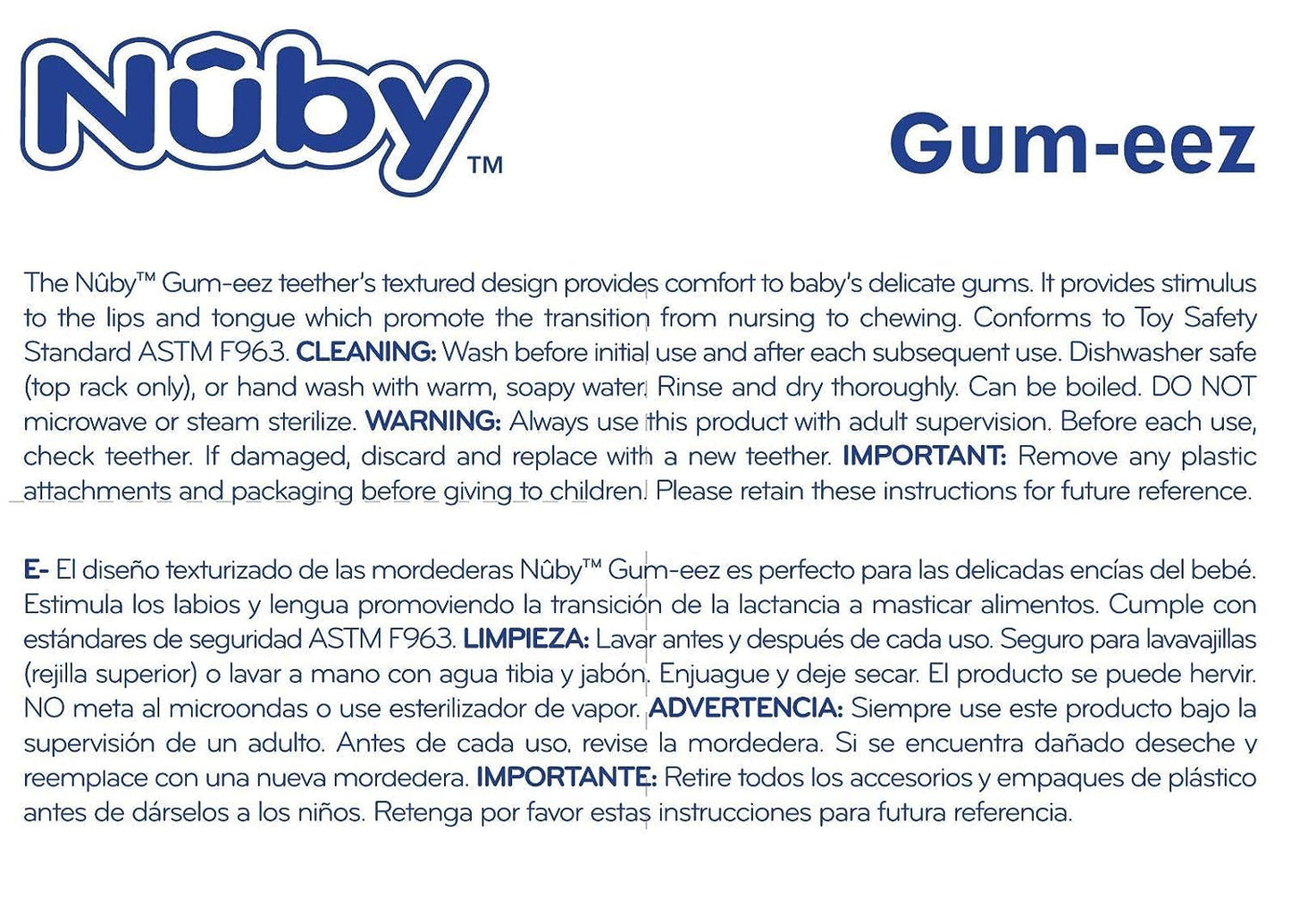 Nuby 2-Pack Gum-EEZ Pacifier Teethers, Colors May Vary