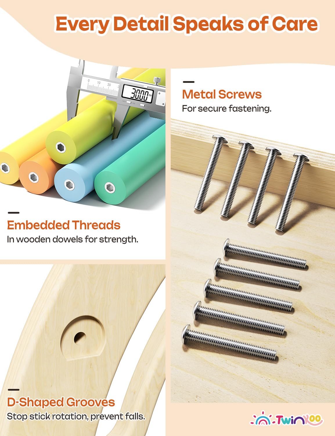 Twinkoo 8 In 1 Pikler Triangle Set, Foldable Toddler Baby Climbing Toys, Solid Wooden Montessori Climbing Set, Baby Climber Indo