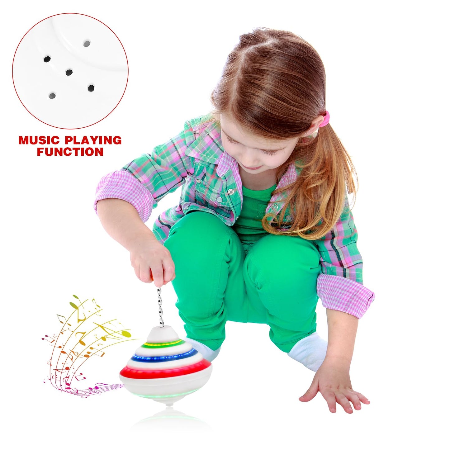 Stobok Spinning Top Toy With Led And Music Peg-Top Hand Spinner Gyro Toy Gift For Kids