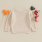 Baby Girl Cute Long Sleeve Crew Neck Love Embroidery Sweater Toddler Valentine Day Outfits (Khaki Love, 9-12 Months)