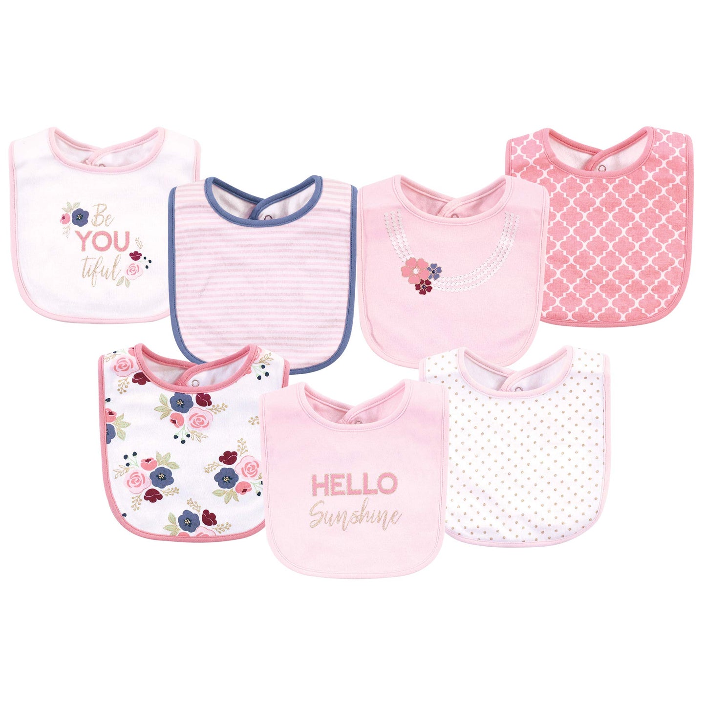 Little Treasure Unisex Baby Cotton Bibs, Hello Sunshine, One Size