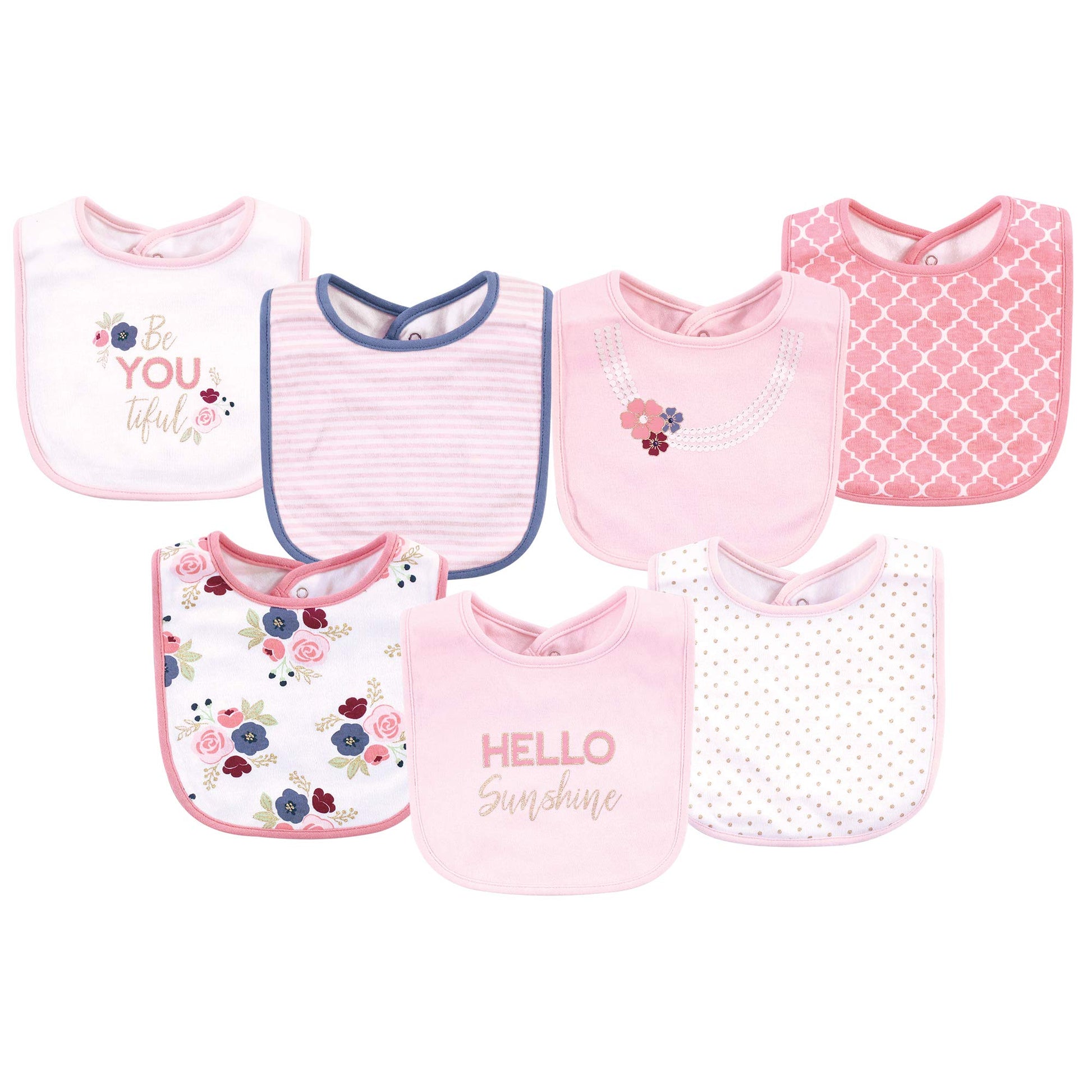 Little Treasure Unisex Baby Cotton Bibs, Hello Sunshine, One Size