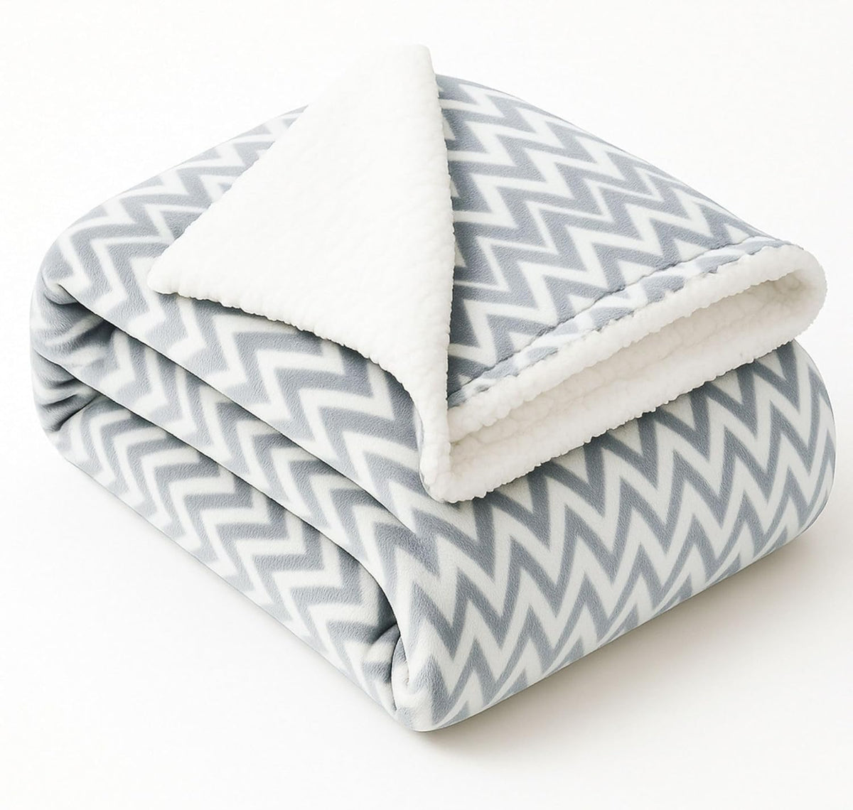 VAS COLLECTIONS Ultra Soft Baby Blanket | Flannel + Sherpa | 2Layer AllSeason AC Sheet for Newborns (024 M)  Grey White