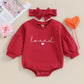 Lucikamy Newborn Baby Boy Girl Valentine'S Day Outfits Sweatshirt Romper Infant Long Sleeve One Piece Romper Spring Clothes (Red
