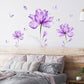 Purple Flower Butterfly Wall Stickers Removable Peel And Stick Murals Wall Decals For Living Room Bedroom Door Aisle Sofa Tv Bac