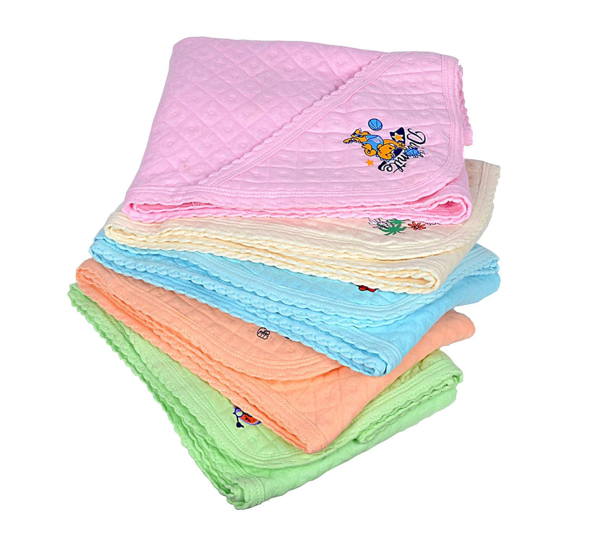 Dikary Baby Cotton Hooded Wrapper  Baby Towel for New Born | Big Size 75cm x 75cm | Soft, Safe & SkinFriendly | Perfect for Ne