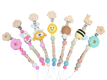 Personalized Custom Crochet Pacifier Clip Boys And Grils, Paci Binky Holder Custom Name Baby Gift, Baby Shower Gift, New Birth G