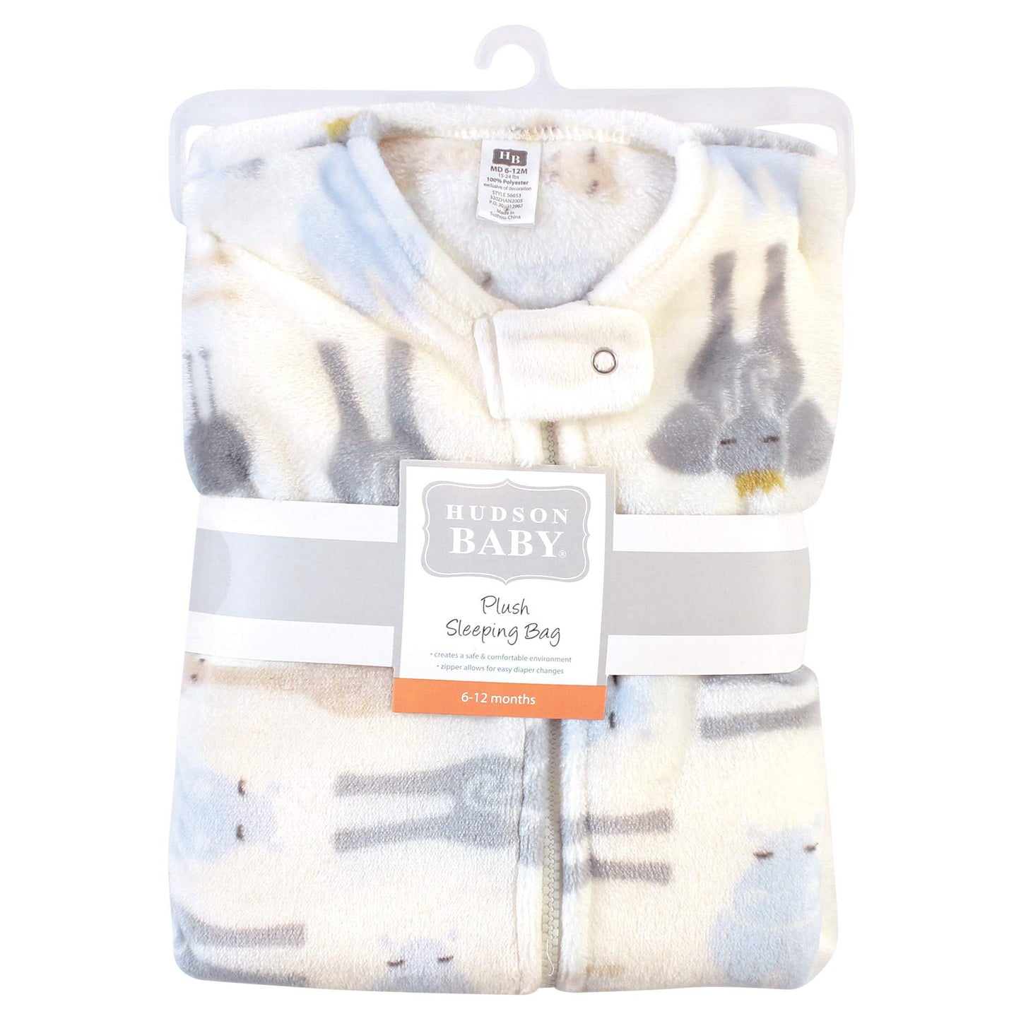 Hudson Baby Unisex Baby Plush Sleeping Bag, Sack, Blanket, Royal Safari, 6-12 Months