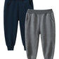 Gfqlong Toddler Boys 2 Pack Cotton Sweatpants,Kids Solid Pull On Jogger Pants With Pockets,Navy Blue+Dark Grey 7-8 Years