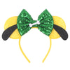 Bianbaistar 1Pk Dog Mouse Ears Headband For Women Velvet Hair Bow Headwear For Girls & Boys - Sparkle Sequins Hair Bands With Bi