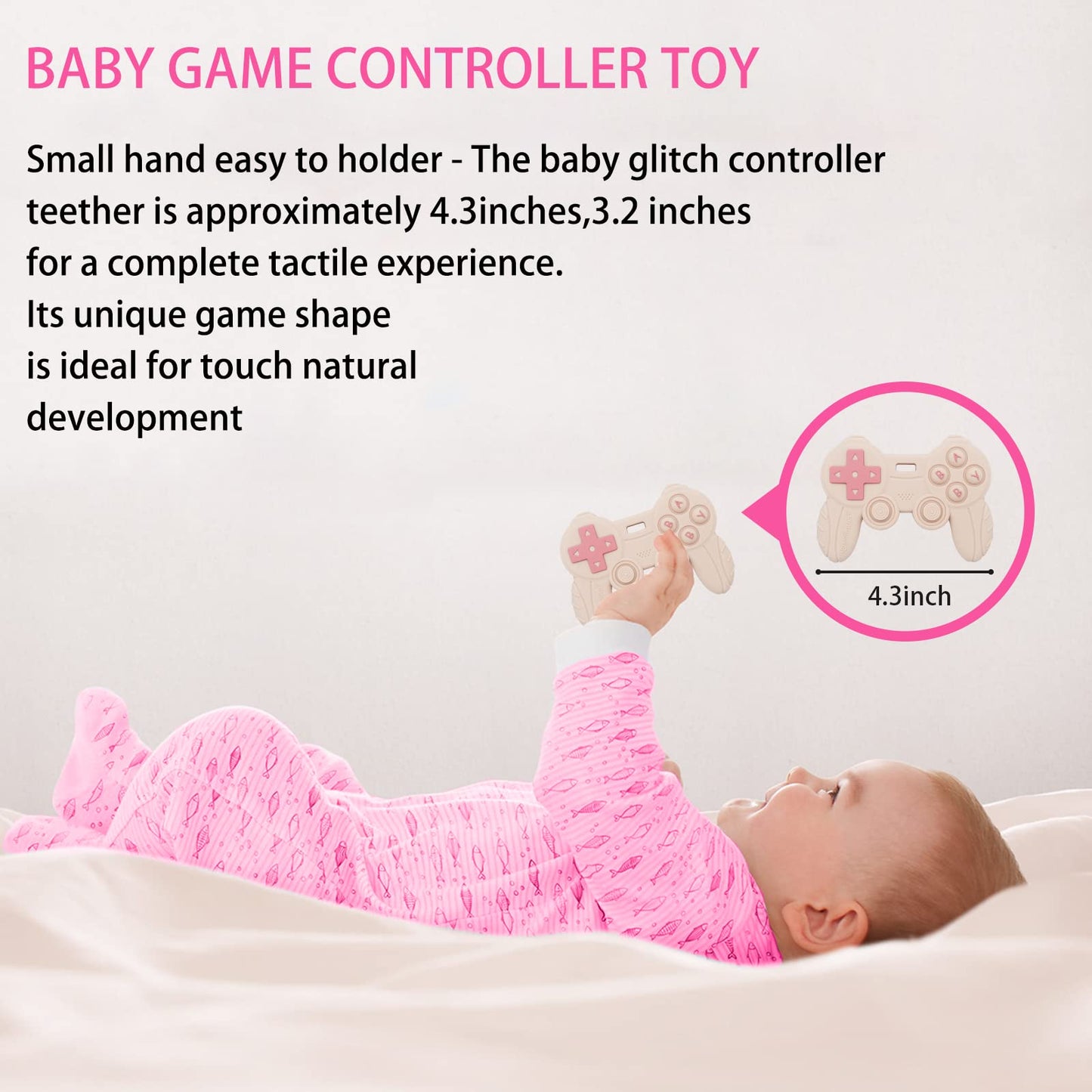 Cool Remote Game Control Teething Toy for Babies 0-6 6-12 Months,Game Controller Teether for Gamer Parents,Babys First Valentin