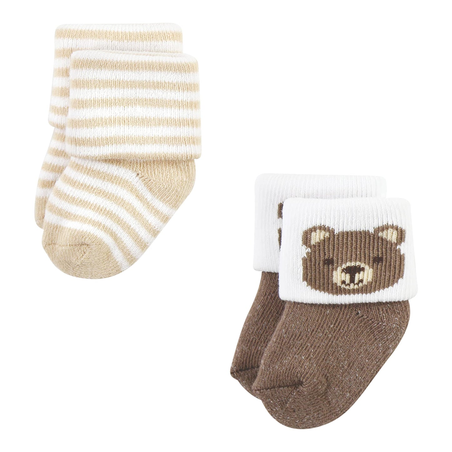 Hudson Baby Unisex Baby Cotton Rich Newborn And Terry Socks, Woodland, 0-6 Months