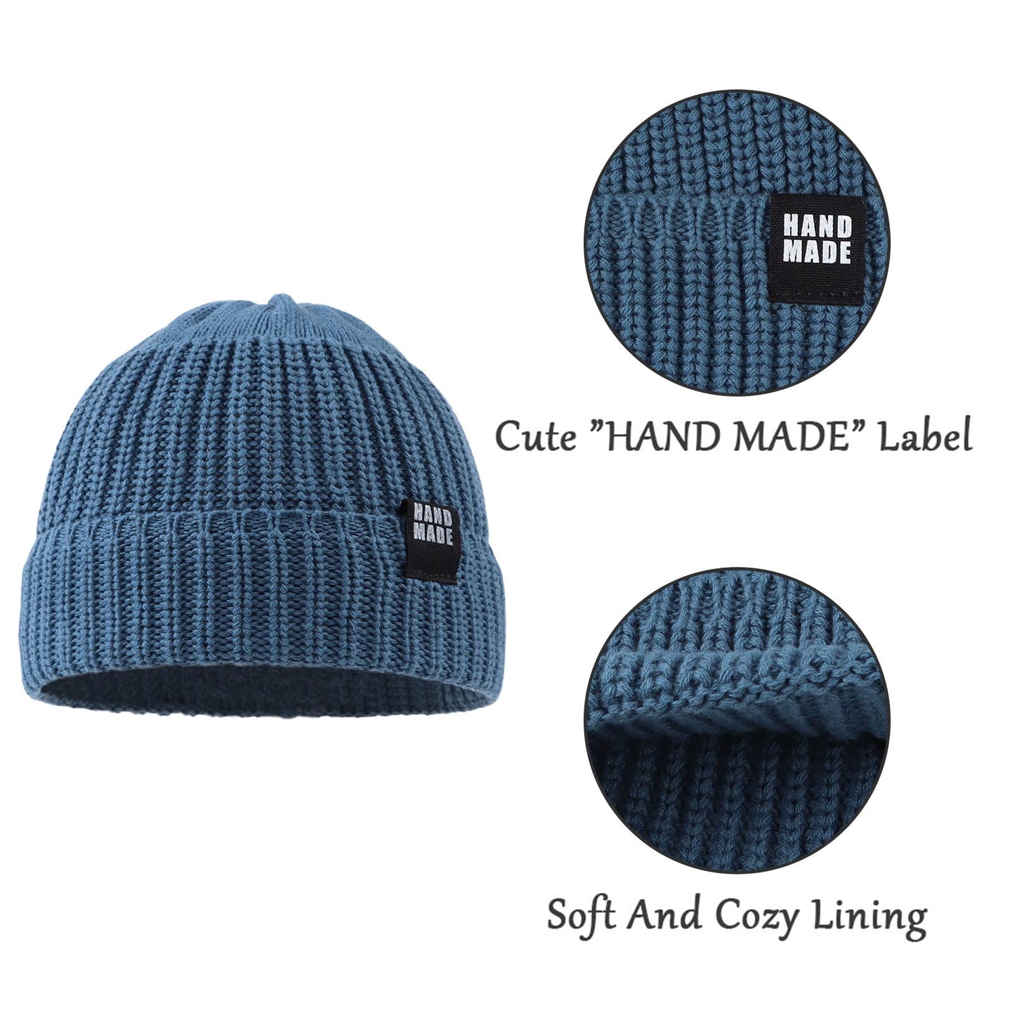 Simple Knitted Baby Beanie Hip-Hop Boys Winter Hat Toddler Kids Bonnet For Girls 0-5Y (3Pcs-B, 0-6 Months)