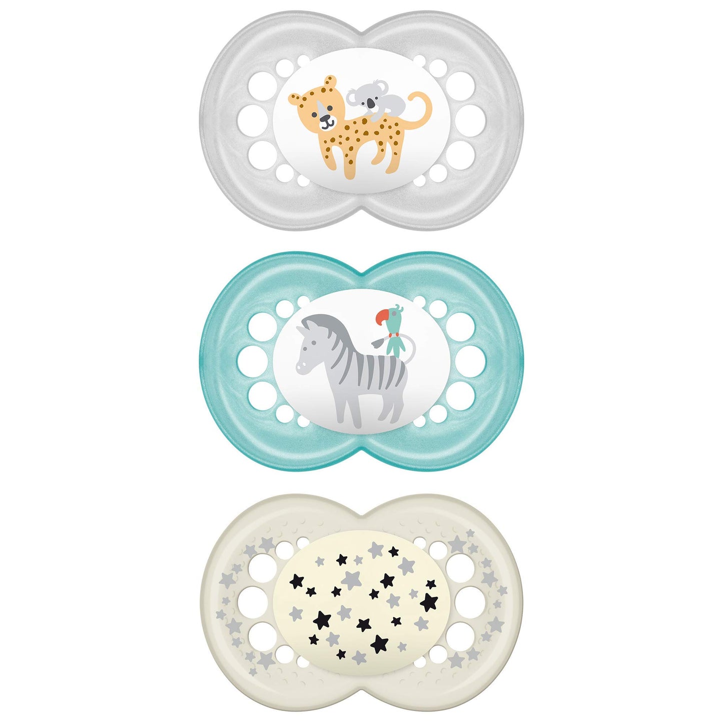 Mam Original Day & Night Baby Pacifier, Nipple Shape Helps Promote Healthy Oral Development, Glows In The Dark, 6-16 Months, Uni