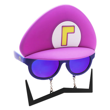 Sun-Staches Super Mario Purple Waluigi Sunglasses | Costume Party Favor | One Size Fits Most