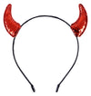 Bonnie Z. Leonardo Sequin Devil Horns Headband Red