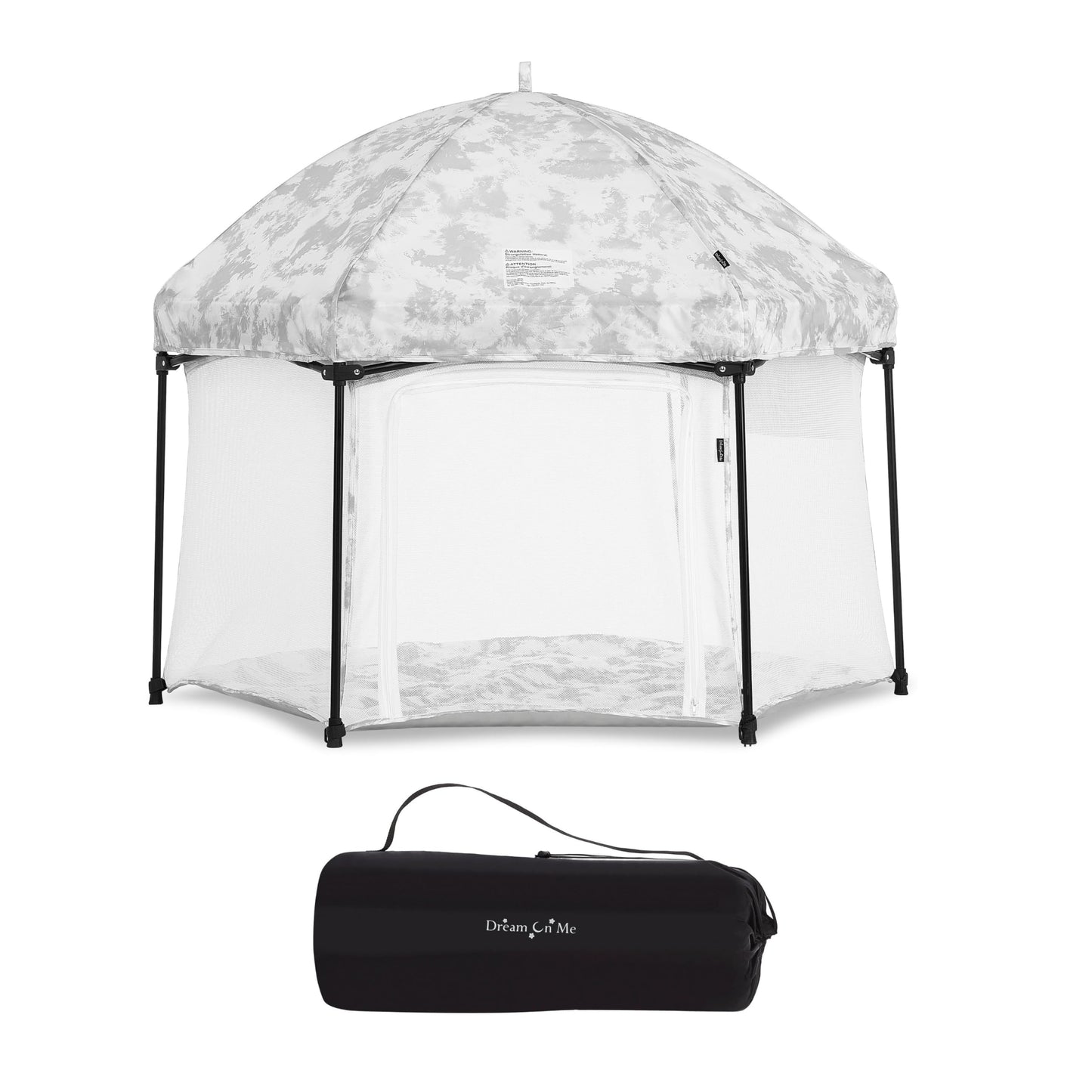 Dream On Me Onyx Playpen Set With Canopy, Baby Playpen, Portable And Lightweight, Playpen For Babies And Toddler, Storm Grey