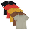 Honestbaby Baby Organic Cotton Short Sleeve T-Shirt Multi-Packs, 5-Pack Graphic Nature, 12 Months