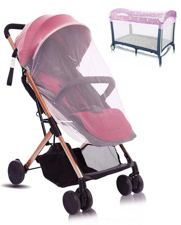 Stroller Mosquito Net, 2-Pack Bug Net Cover for Stroller, Bassinets, Cradles, Playards, Pack N Plays and Portable Mini Crib, Dur