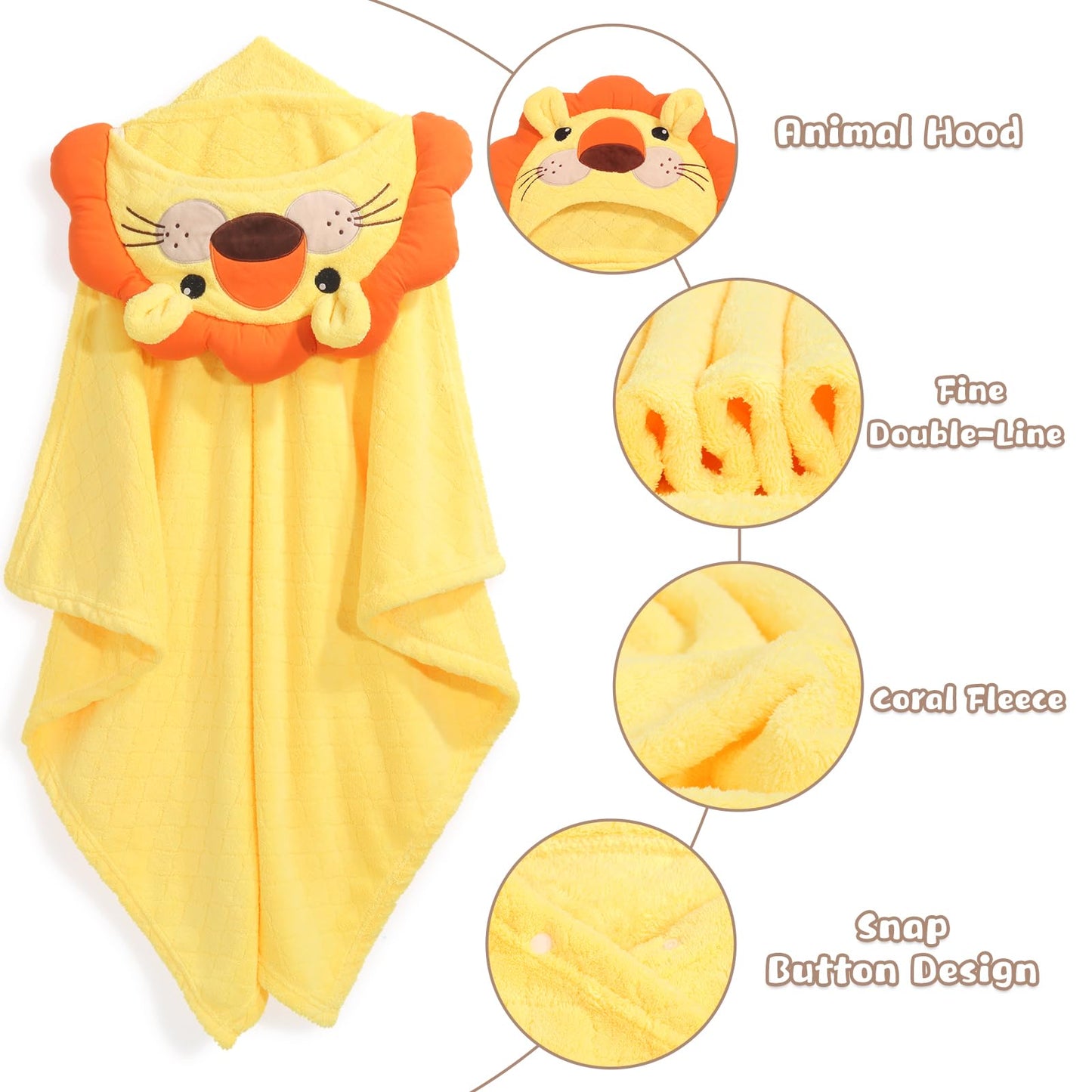 Wodhoy Hooded Baby Towels Boy For 0-6 Years, 50'X 32' Extra Large Toddler Bath Towels With Hood For Boys & Girls, 2-Pack Absor