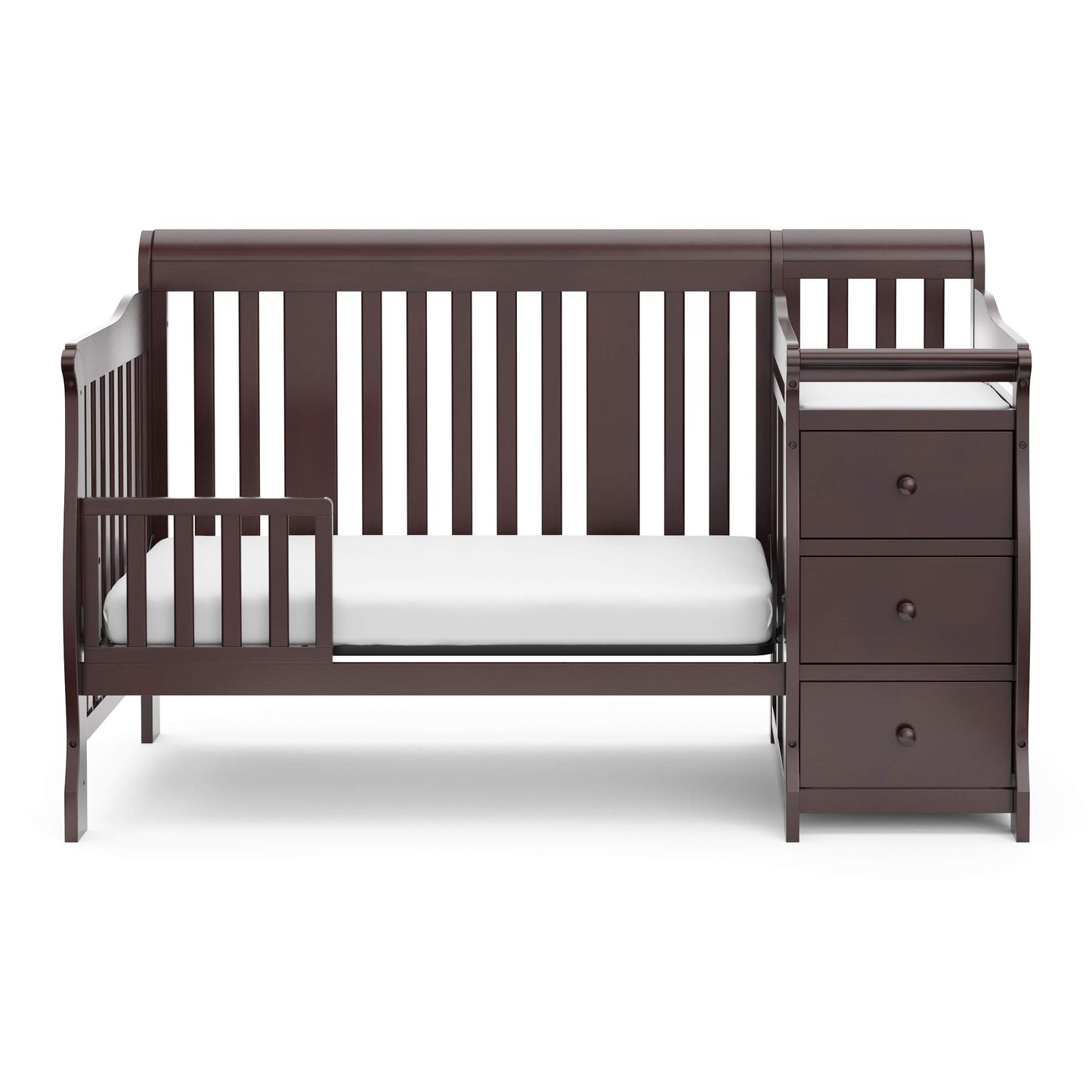 Storkcraft Portofino All-in-One Convertible Crib & Changer (Pebble Gray) - GREENGUARD Gold Certified, Fits Standard Crib Mattres