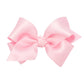 Wee Ones Girls' Classic French Satin Hair Bow On A Weestay Clip With A Knot Wrap Center, Small, Light Pink