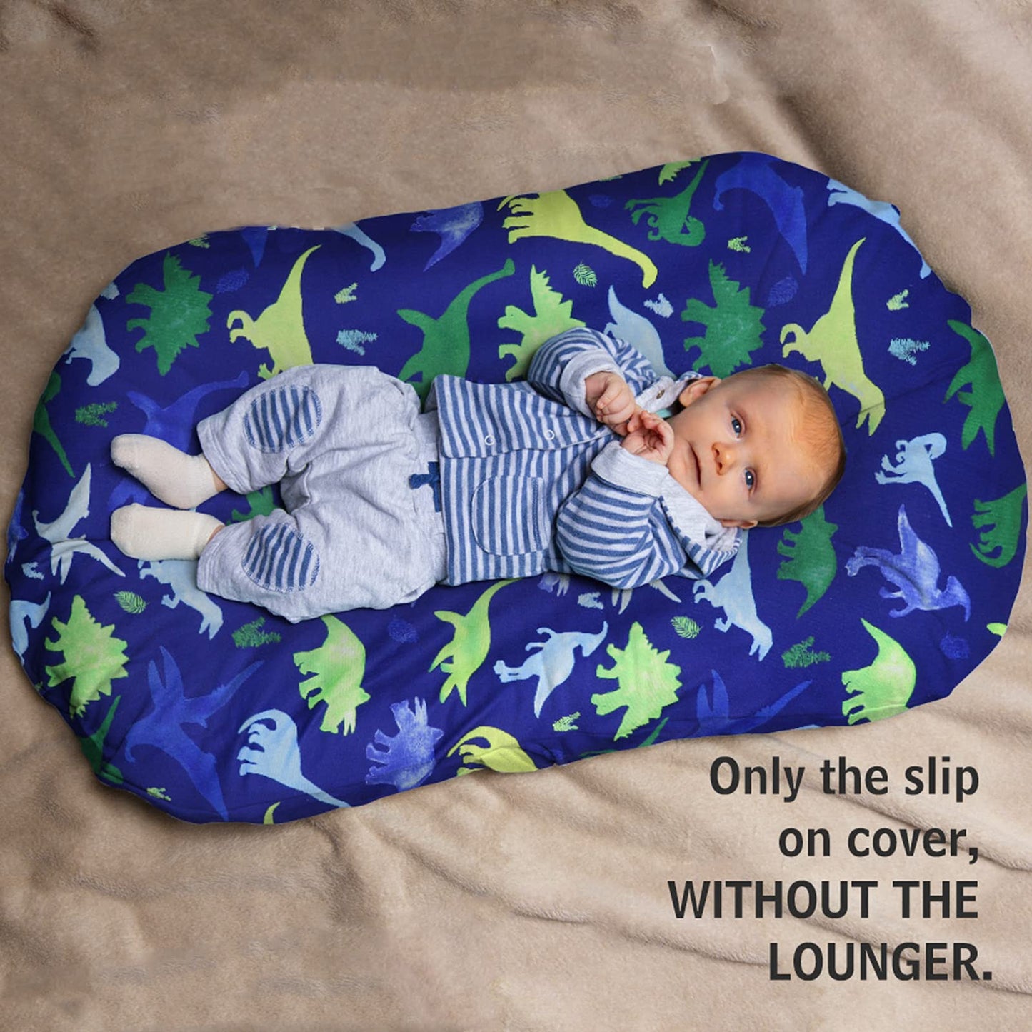 Tanofar Baby Lounger Cover, Newborn Lounger Cover For Boys, Removable Nest Slipcover, Soft Comfortable, Machine Washable, Dinosa
