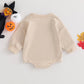 Focusnorm Halloween Newborn Baby Girl Outfit Toddler Ghost Pumpkin Sweatshirt Romper Long Sleeve Onesie Infant Fall Clothes (Apr