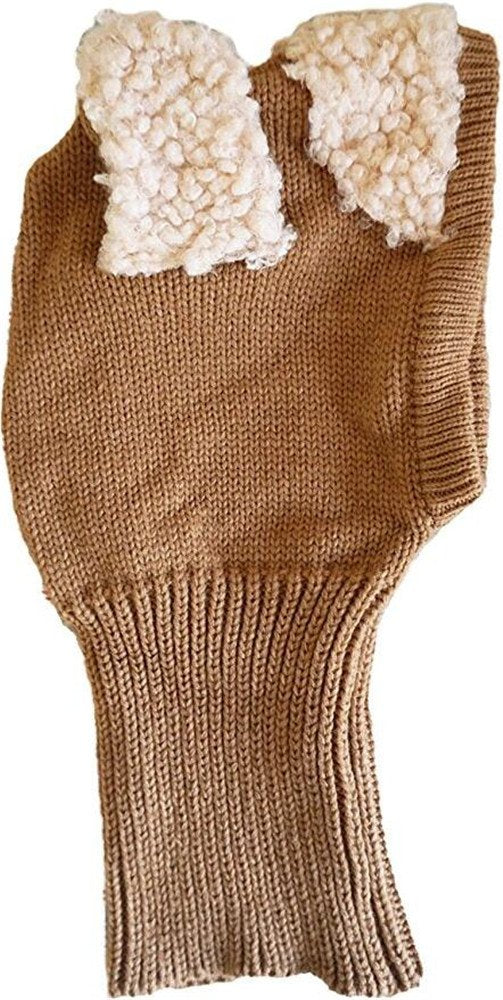 Baby Girls Boys Winter Hat Scarf Earflap Hood Scarves Caps (Brown)