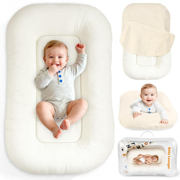 Idudbid Baby Lounger & Snuggle Nest for Newborn 0-24 Months, Baby Nest Supervised Breathable Cotton for Newborn, Breathable Port
