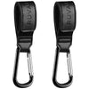 RUVALINO Leather Stroller Hooks for Diaper Bag and Stroller Organizer - Stroller Strap with Large Carabiner Clip for Shopping Ba