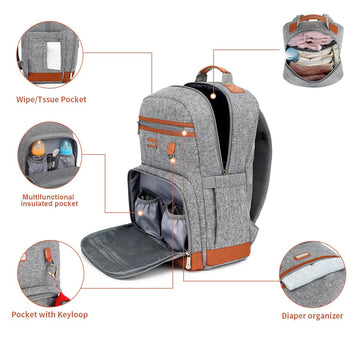 Billiton Mashi Diaper Bag Backpack, Diaper Bag For Baby,Large Capacity With Insulated Pockets Multifunctional Baby Bags Backpack