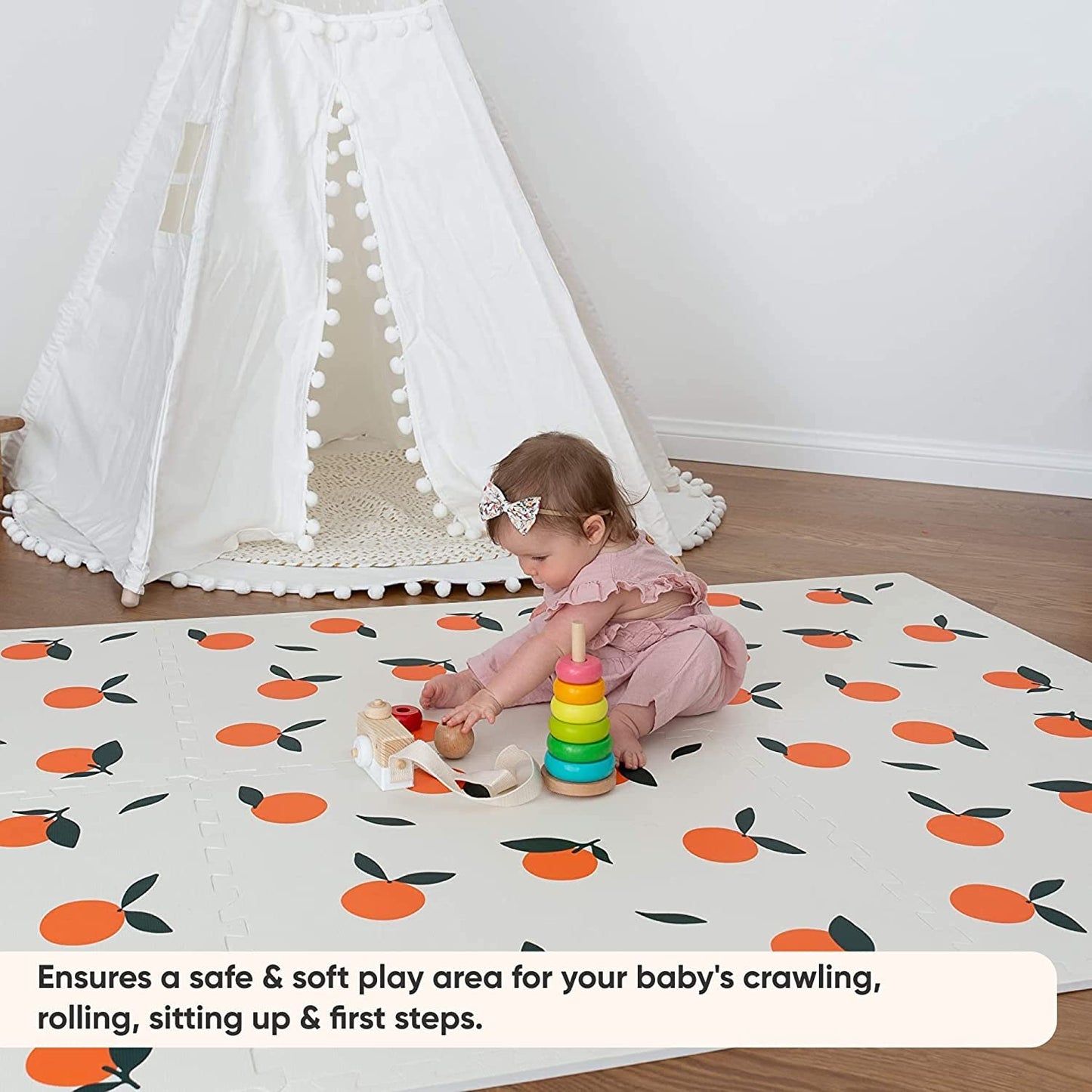 Childlike Behavior Baby Play Mat - Play Pen Tummy Time Mat & Crawling Mat Foam Play Mat For Baby With Interlocking Floor Tiles 7