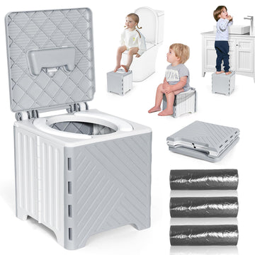 Orzbow Portable Potty Training Toilet, Travel Potty Seat for Toddler Boys Girls, Toilet Training Essentials, Foldable, Includes 