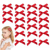 20Pcs Red Hair Bows and Alligator Clips Set, Mini Ribbon Barrettes for Girls, Women