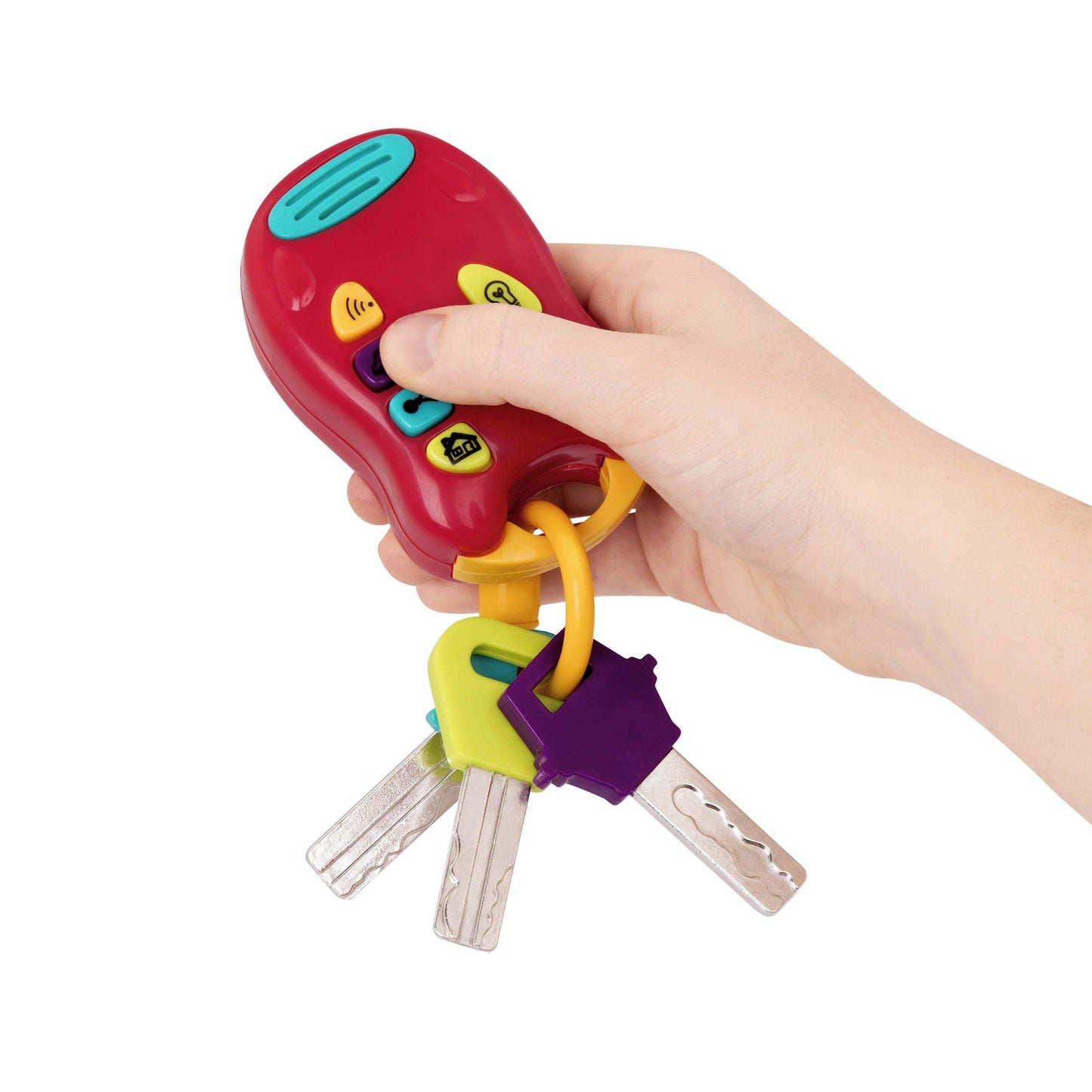 Battat - Toy Keys Set - 3 Keys & Remote With 4 Fun Sounds - Mini Flashlight - Toy Car Keys With Fob For Baby, Toddler - 10 Month