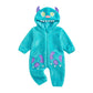 Toddler Baby Halloween Costume Baby Girl Boy Halloween Jumpsuit Fall Winter Clothes for Infant Toddler Kids (Blue Monster, 0-3 M