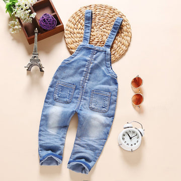 Kidscool Space Baby & Little Boys/Girls Denim Overalls,Jean Workwear,Light Blue,18-24 Months