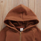Fybitbo Infant Baby Boys Girls Clothing Zipper Hooded Jumpsuit Romper Long Sleeve Onesie Fall Winter Outfit Warm Clothes (A Coff