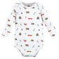 Hudson Baby Unisex Baby Cotton Long-Sleeve Bodysuits, Camping Animals, 0-3 Months