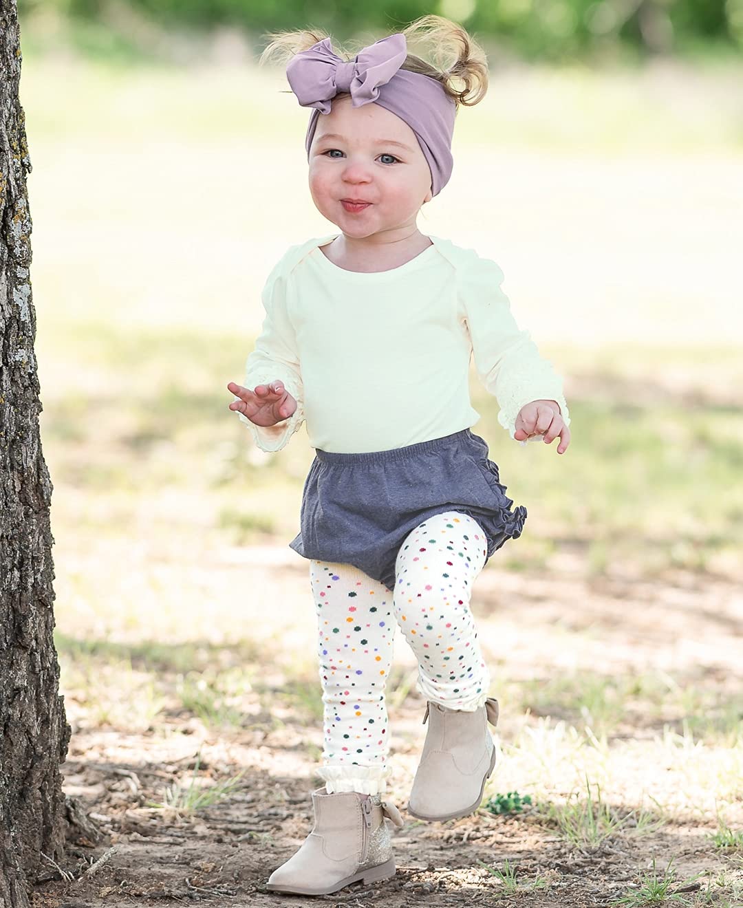 Rufflebutts Ivory Ruffled Long Sleeve Layering Bodysuit - Off-White - 18-24 Months