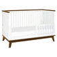 Babyletto Scoot 3-In-1 Convertible Crib With Toddler Bed Conversion Kit In White And Natural Walnut, Greenguard Gold Certified
