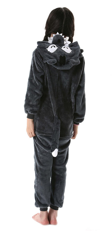 Atoz Onesie For Kids, Animal Pajamas Halloween Cosplay Costume For Girls Boys, Wolf 4-5T