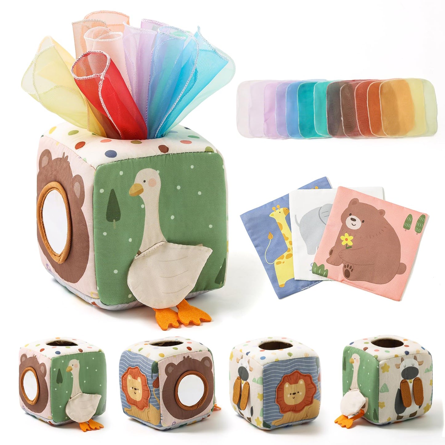 Youuys Baby Tissue Box Toy for Babies 6-12 Months - Montessori Toys Baby Tissue Box Sensory Toys for 1 Year Old - Baby Boy Girl