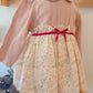 Baby Girl Long-Sleeve Floral Dress – Dusty Rose