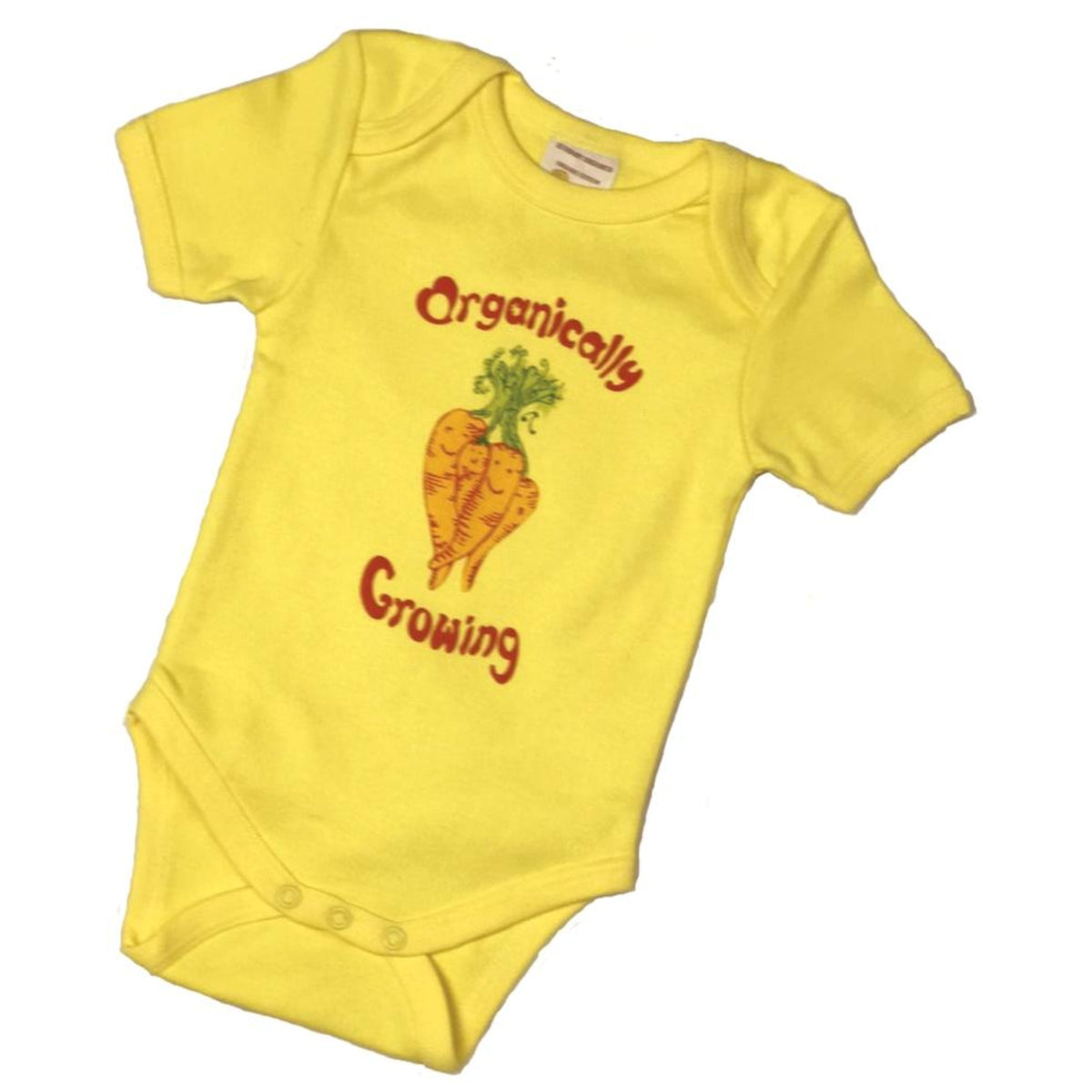 Organic Cotton Short Sleeve Bodysuits/Onesies  Yellow Carrot 612M